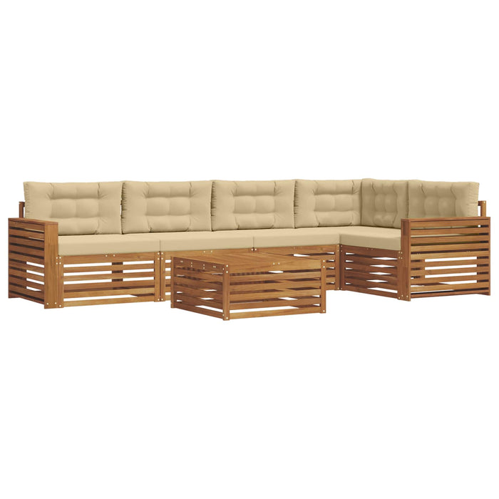 Set de canapele de exterior cu pernă 6 pcs Natural și Bej - WALTI WALTI