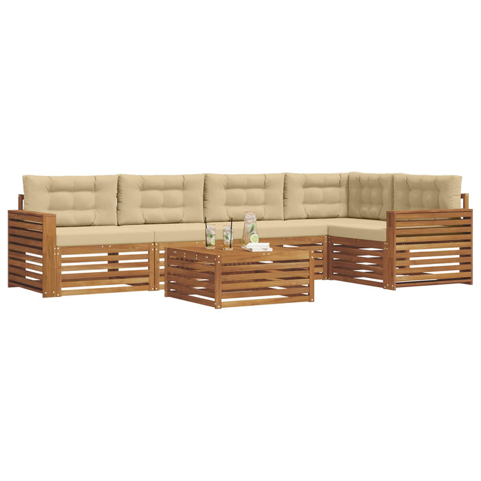 Set de canapele de exterior cu pernă 6 pcs Natural și Bej - WALTI WALTI