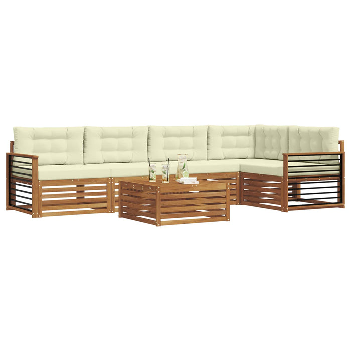 Set de canapele de exterior cu pernă 6 pcs Natural și Crem - WALTI WALTI