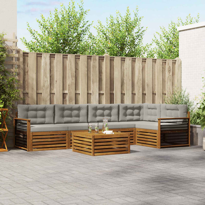Set de canapele de exterior 6 pcs Gri natural și deschis - WALTI WALTI