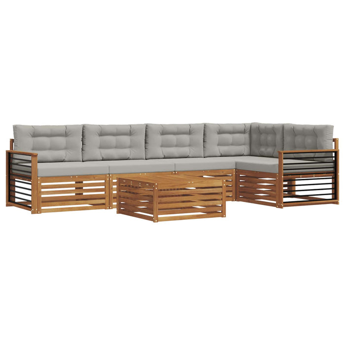 Set de canapele de exterior 6 pcs Gri natural și deschis - WALTI WALTI