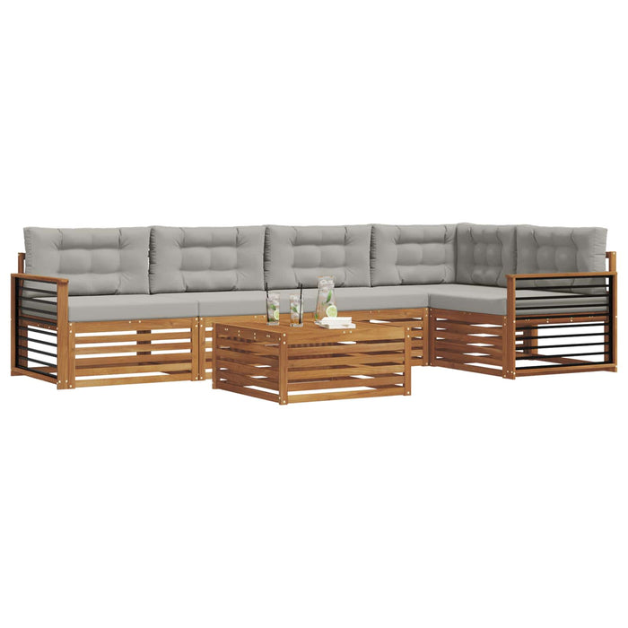 Set de canapele de exterior 6 pcs Gri natural și deschis - WALTI WALTI