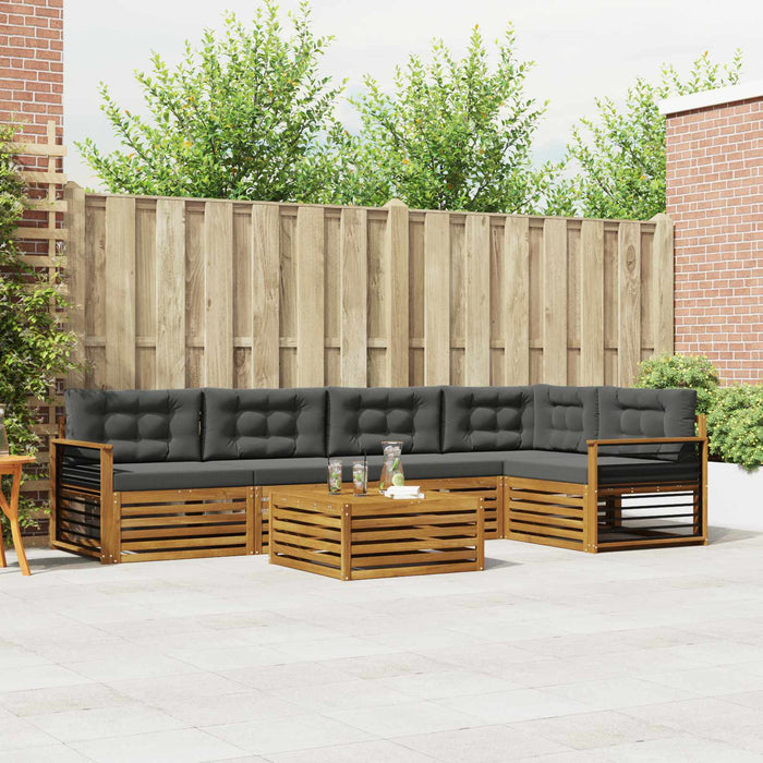 Set de canapele de exterior cu pernă 6 pcs Natural și Antracit WALTI