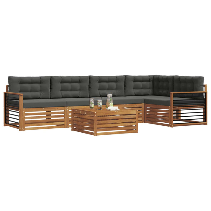 Set de canapele de exterior cu pernă 6 pcs Natural și Antracit WALTI