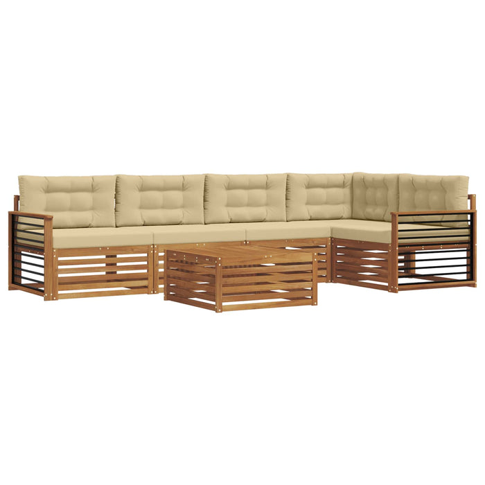 Set de canapele de exterior cu pernă 6 pcs Natural și Bej - WALTI WALTI