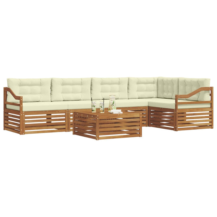 Set de canapele de exterior cu pernă 6 pcs Natural și Crem - WALTI WALTI