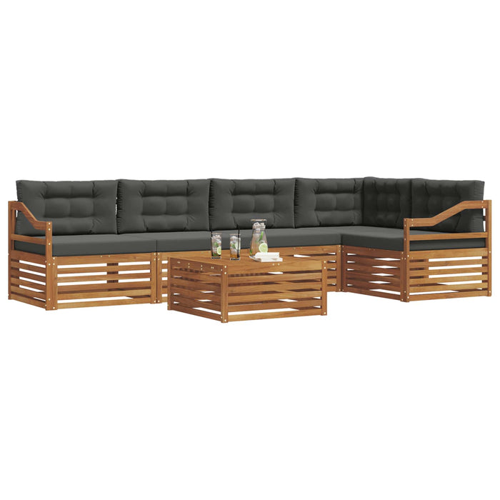 Set de canapele de exterior cu pernă 6 pcs Natural și Antracit WALTI
