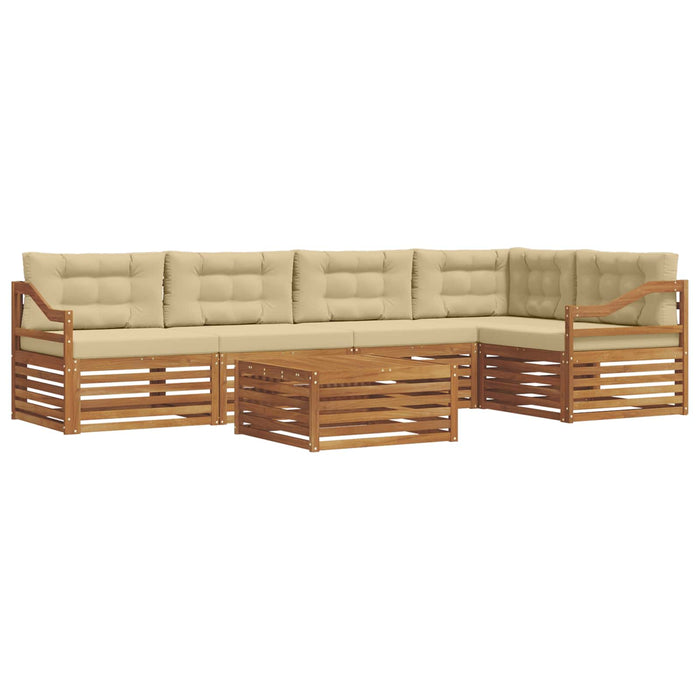 Set de canapele de exterior cu pernă 6 pcs Natural și Bej - WALTI WALTI