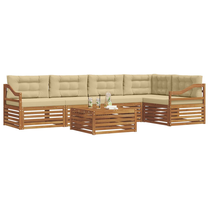 Set de canapele de exterior cu pernă 6 pcs Natural și Bej - WALTI WALTI