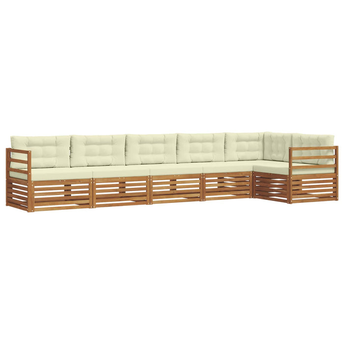 Set de canapele de exterior cu pernă 6 pcs Natural și Crem WALTI