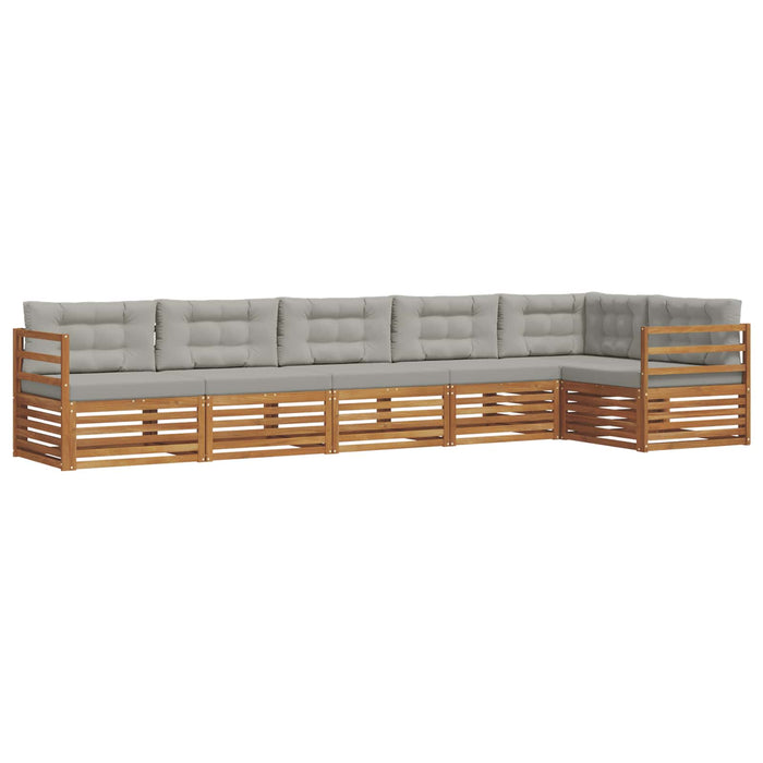 Set de canapele de exterior 6 pcs Gri natural și deschis WALTI