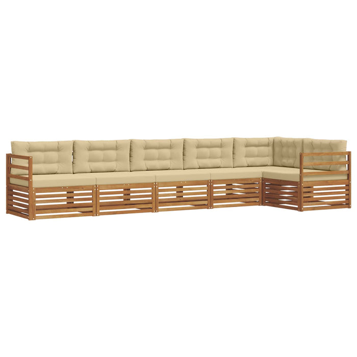 Set de canapele de exterior cu pernă 6 pcs Natural și Bej WALTI