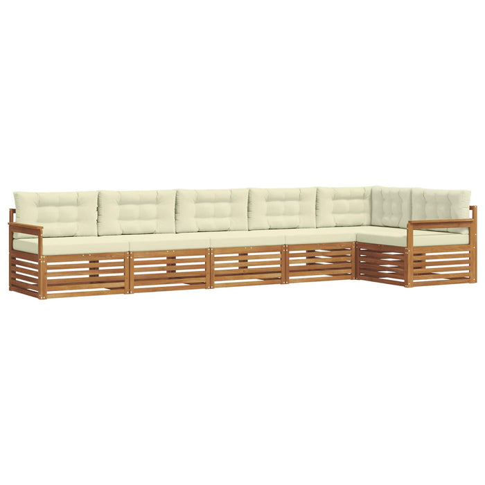 Set de canapele de exterior cu pernă 6 pcs Natural și Crem WALTI