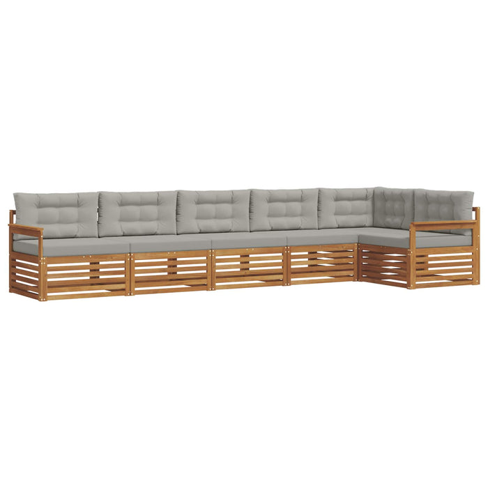 Set de canapele de exterior 6 pcs Gri natural și deschis WALTI