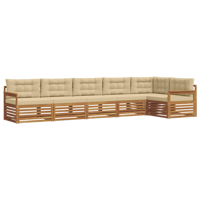 Set de canapele de exterior cu pernă 6 pcs Natural și Bej WALTI