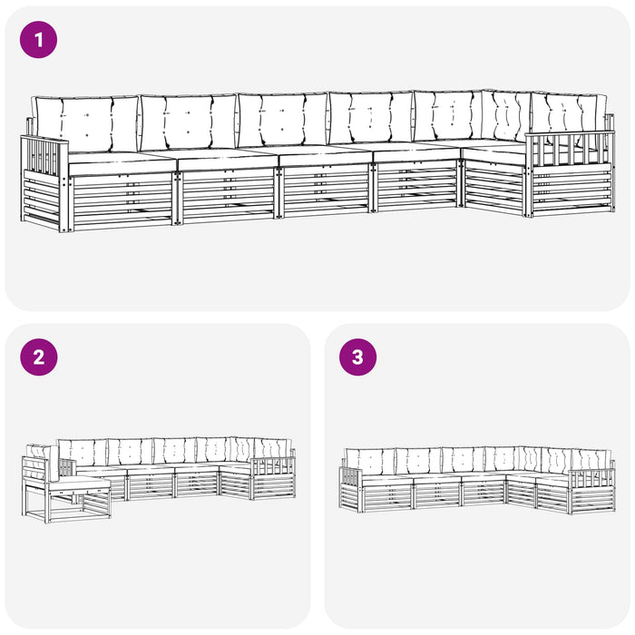 Set de canapele de exterior cu pernă 6 pcs Natural și Antracit - WALTI WALTI