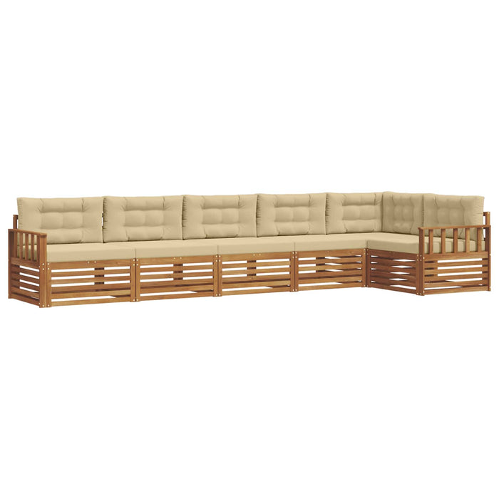 Set de canapele de exterior cu pernă 6 pcs Natural și Bej - WALTI WALTI