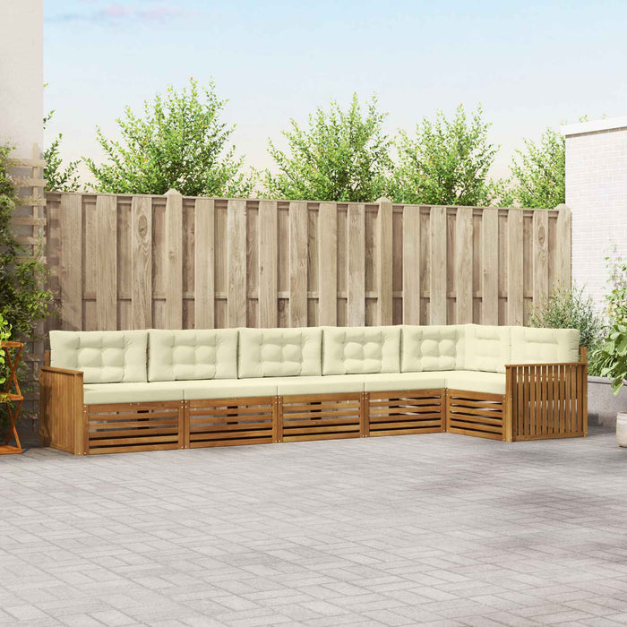 Set de canapele de exterior cu pernă 6 pcs Natural și Crem - WALTI WALTI