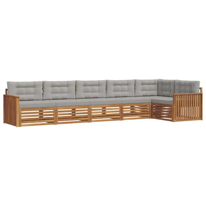 Set de canapele de exterior 6 pcs Gri natural și deschis - WALTI WALTI