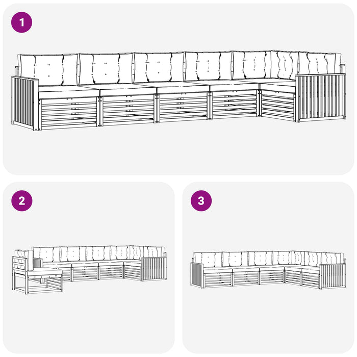 Set de canapele de exterior 6 pcs Gri natural și deschis - WALTI WALTI