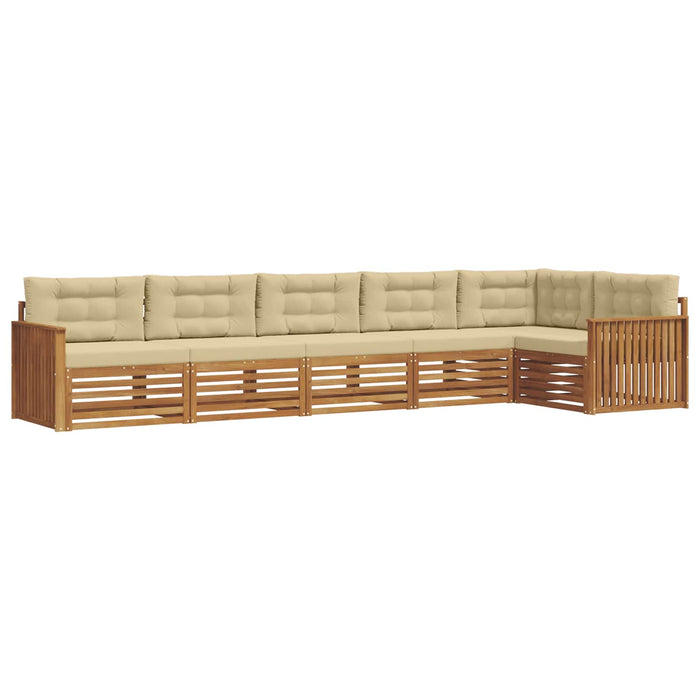 Set de canapele de exterior cu pernă 6 pcs Natural și Bej - WALTI WALTI