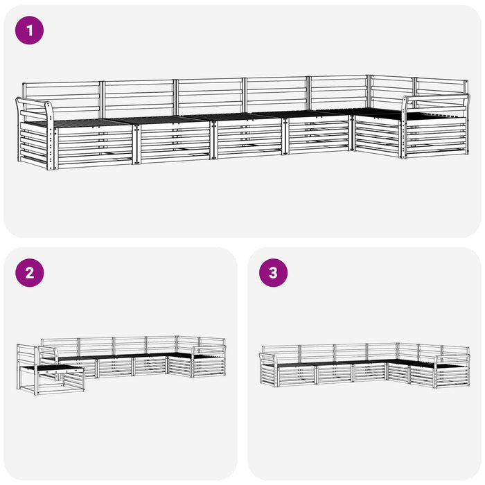 Set de canapele de exterior 6 pcs natural Lemn Solid de Acacia - WALTI WALTI