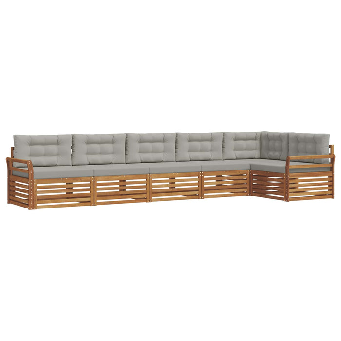 Set de canapele de exterior 6 pcs Gri natural și deschis - WALTI WALTI