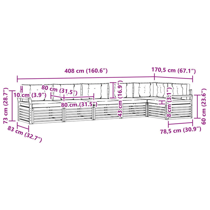 Set de canapele de exterior cu pernă 6 pcs Natural și Antracit - WALTI WALTI