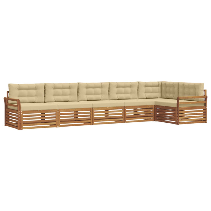 Set de canapele de exterior cu pernă 6 pcs Natural și Bej - WALTI WALTI