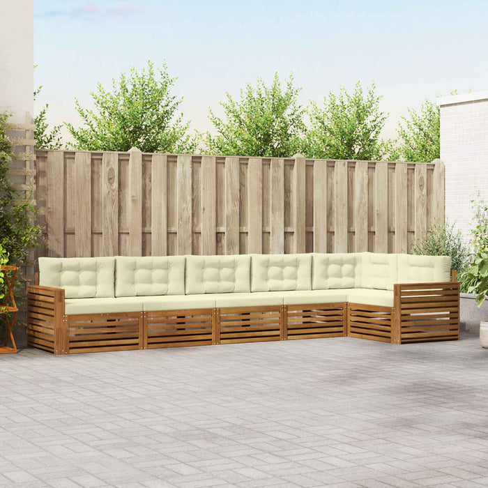 Set de canapele de exterior cu pernă 6 pcs Natural și Crem - WALTI WALTI