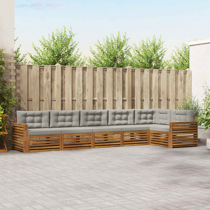 Set de canapele de exterior 6 pcs Gri natural și deschis - WALTI WALTI
