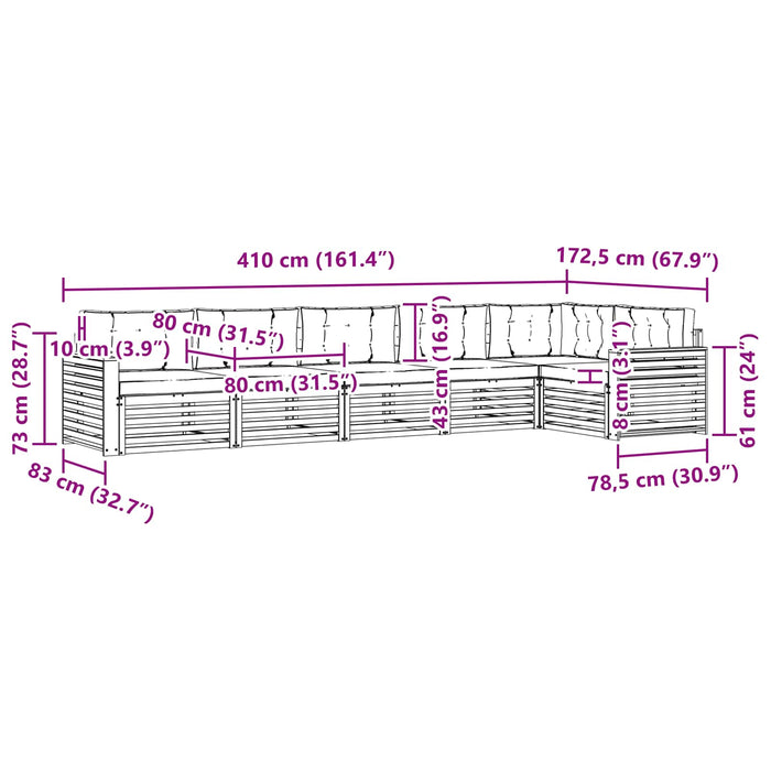 Set de canapele de exterior 6 pcs Gri natural și deschis - WALTI WALTI