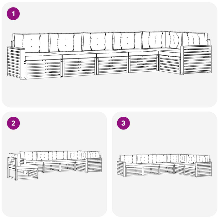 Set de canapele de exterior cu pernă 6 pcs Natural și Antracit - WALTI WALTI
