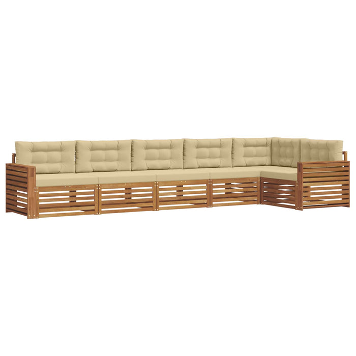 Set de canapele de exterior cu pernă 6 pcs Natural și Bej - WALTI WALTI