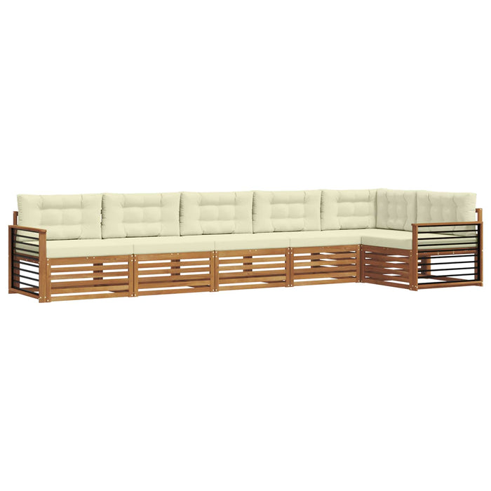 Set de canapele de exterior cu pernă 6 pcs Natural și Crem - WALTI WALTI