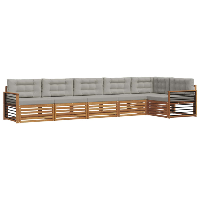 Set de canapele de exterior 6 pcs Gri natural și deschis - WALTI WALTI