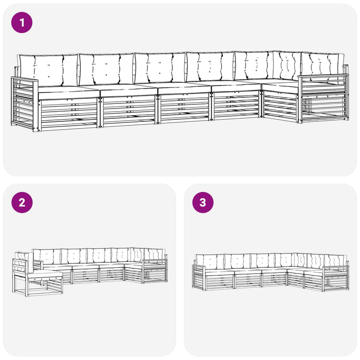 Set de canapele de exterior cu pernă 6 pcs Natural și Antracit - WALTI WALTI