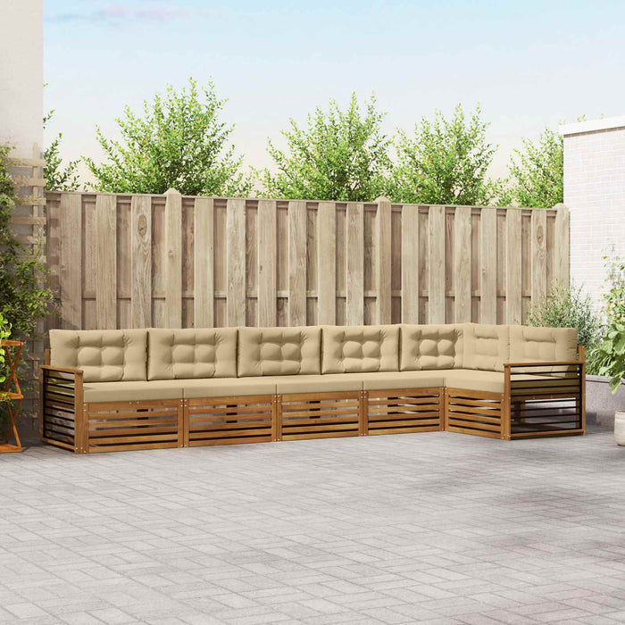 Set de canapele de exterior cu pernă 6 pcs Natural și Bej - WALTI WALTI
