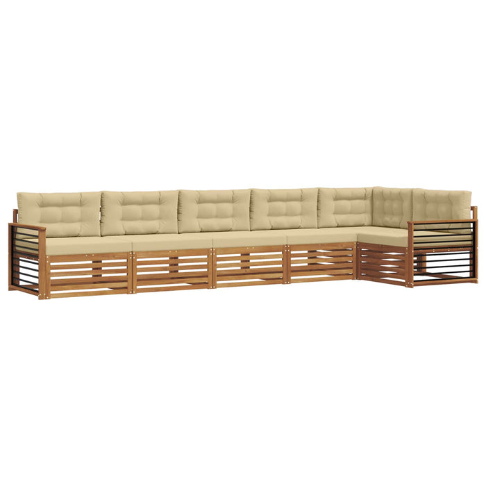 Set de canapele de exterior cu pernă 6 pcs Natural și Bej - WALTI WALTI