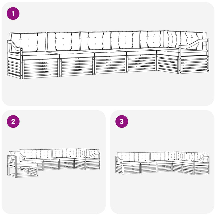 Set de canapele de exterior cu pernă 6 pcs Natural și Antracit - WALTI WALTI