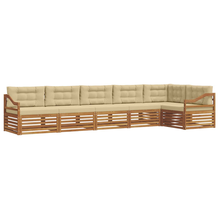Set de canapele de exterior cu pernă 6 pcs Natural și Bej - WALTI WALTI