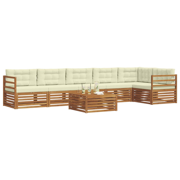 Set de canapele de exterior cu pernă 7 pcs Natural și Crem - WALTI WALTI