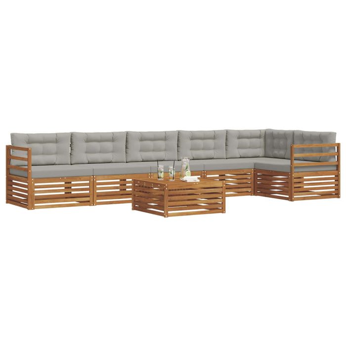 Set de canapele de exterior 7 pcs Gri natural și deschis - WALTI WALTI