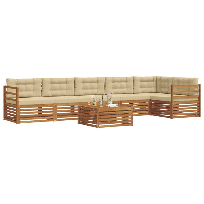 Set de canapele de exterior cu pernă 7 pcs Natural și Bej - WALTI WALTI