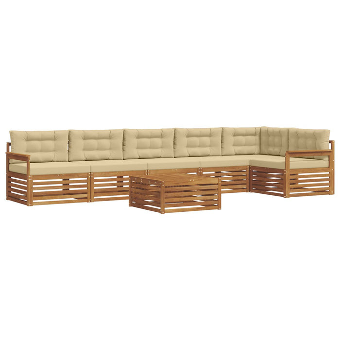 Set de canapele de exterior cu pernă 7 pcs Natural și Bej - WALTI WALTI