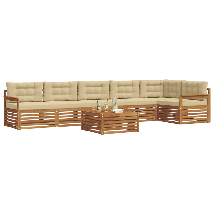 Set de canapele de exterior cu pernă 7 pcs Natural și Bej - WALTI WALTI