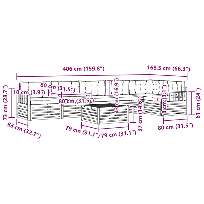 Set de canapele de exterior cu pernă 7 pcs Natural și Antracit - WALTI WALTI