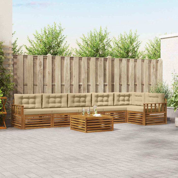 Set de canapele de exterior cu pernă 7 pcs Natural și Bej - WALTI WALTI