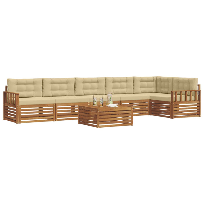 Set de canapele de exterior cu pernă 7 pcs Natural și Bej - WALTI WALTI