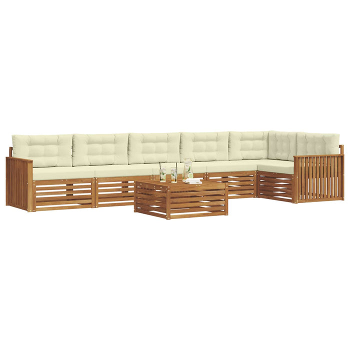 Set de canapele de exterior cu pernă 7 pcs Natural și Crem - WALTI WALTI